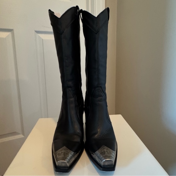 Free People Brayden Western Boots black leather.  Size 37.5 - Picture 11 of 15